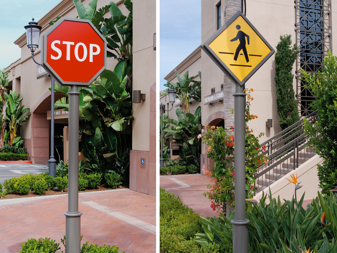 Fashion-Island-12-stop-pedestrian-crossing-signs