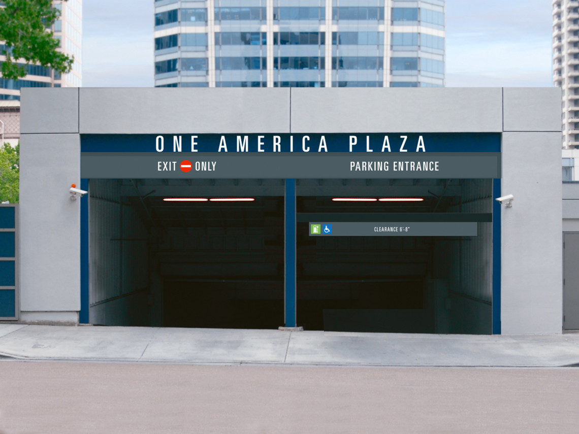 One-America-Plaza-1-garage-entry-signs