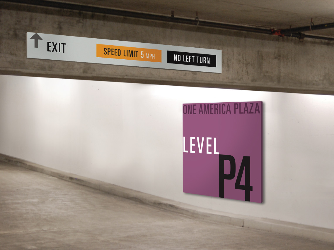 One-America-Plaza-7-garage-level-directional-signs