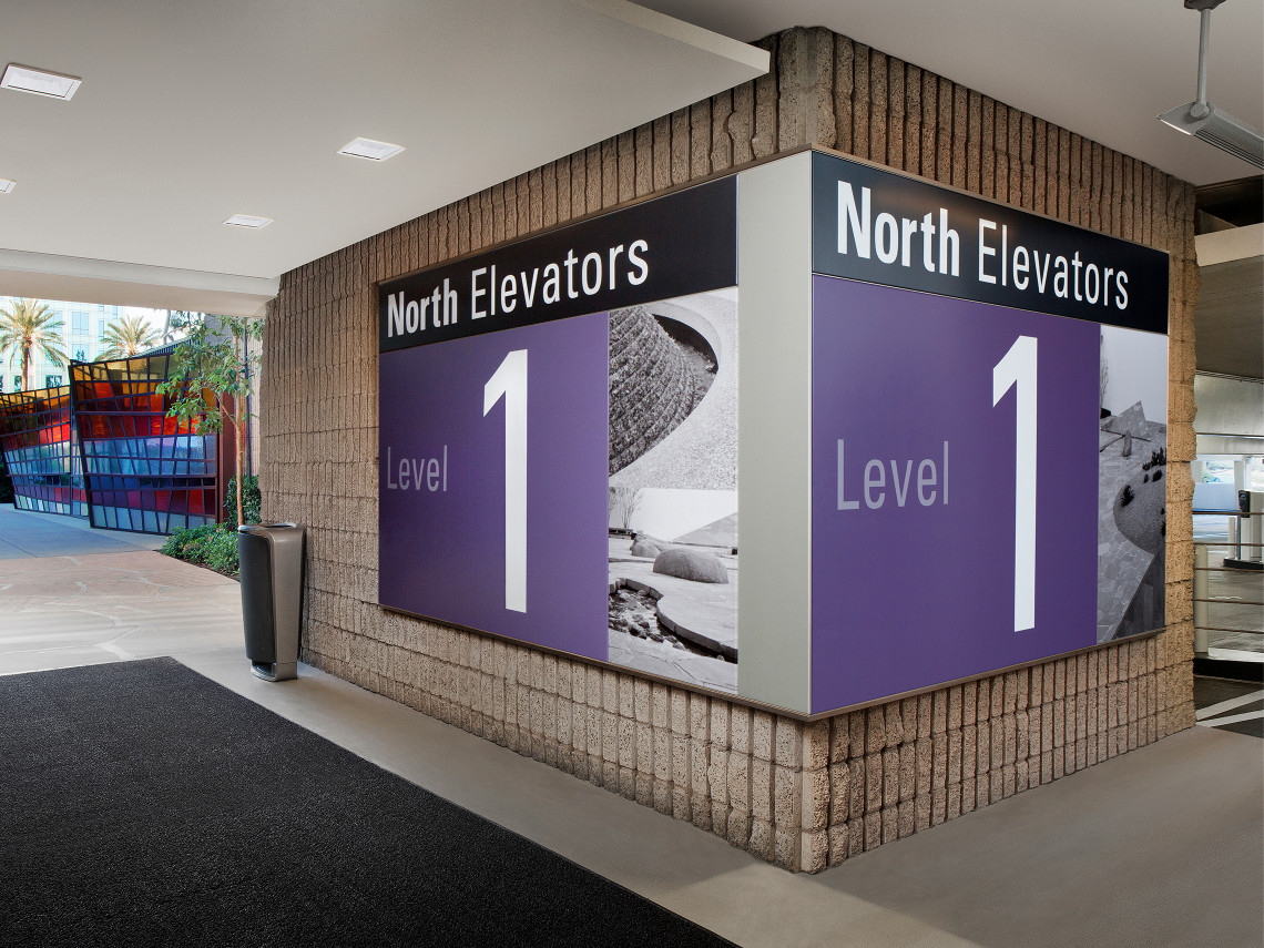 Pacific-Arts-Plaza-5-garage-level-elevator-sign