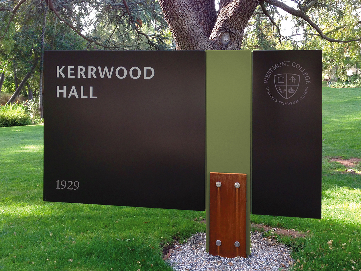 Westmont College-home-building-ID-freestanding-sign